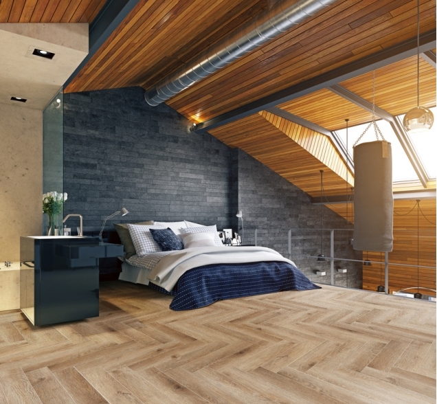 Виниловый ламинат SPC "Cronafloor" Herringbone Дуб Монпелье (640*128*4,5 мм) — купить в Орске