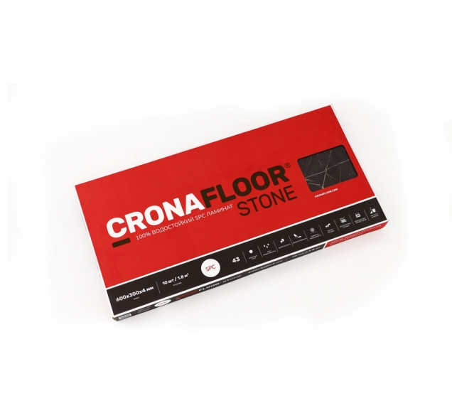 SPC ламинат "CronaFloor" Stone 4V Ноче (600*300*4 мм) — купить в Орске