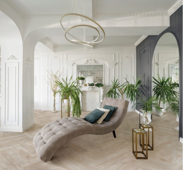 Виниловый ламинат SPC "Cronafloor" Herringbone Дуб Ницца (640*128*4,5 мм) — купить в Орске