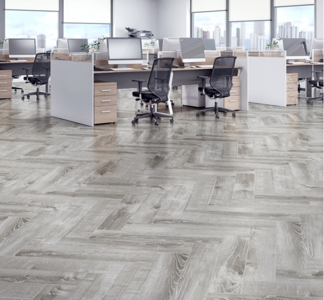 Виниловый ламинат SPC "Cronafloor" Herringbone Дуб Страсбург (640*128*4,5 мм) — купить в Орске