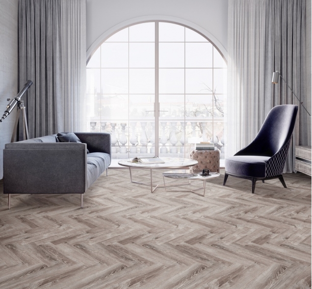 Виниловый ламинат SPC "Cronafloor" Herringbone Дуб Тулон (640*128*4,5 мм) — купить в Орске