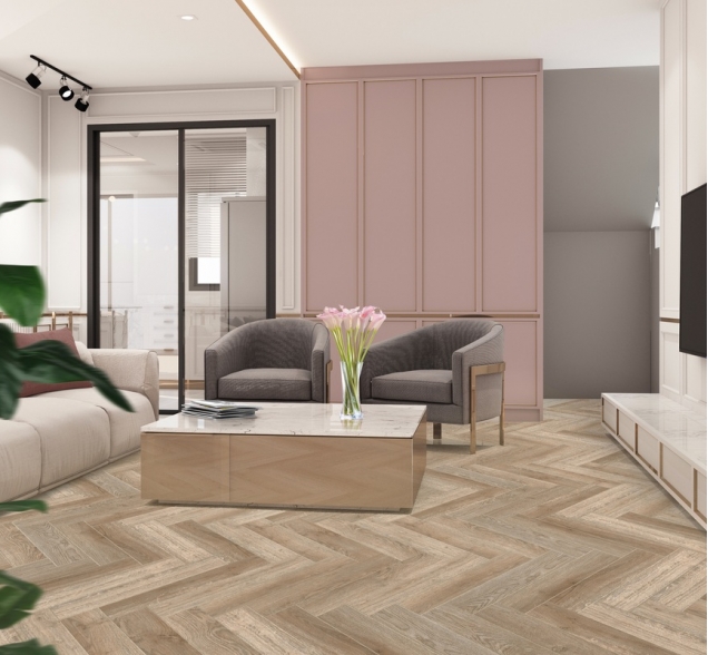 Виниловый ламинат SPC "Cronafloor" Herringbone Дуб Лилль (640*128*4,5 мм) — купить в Орске