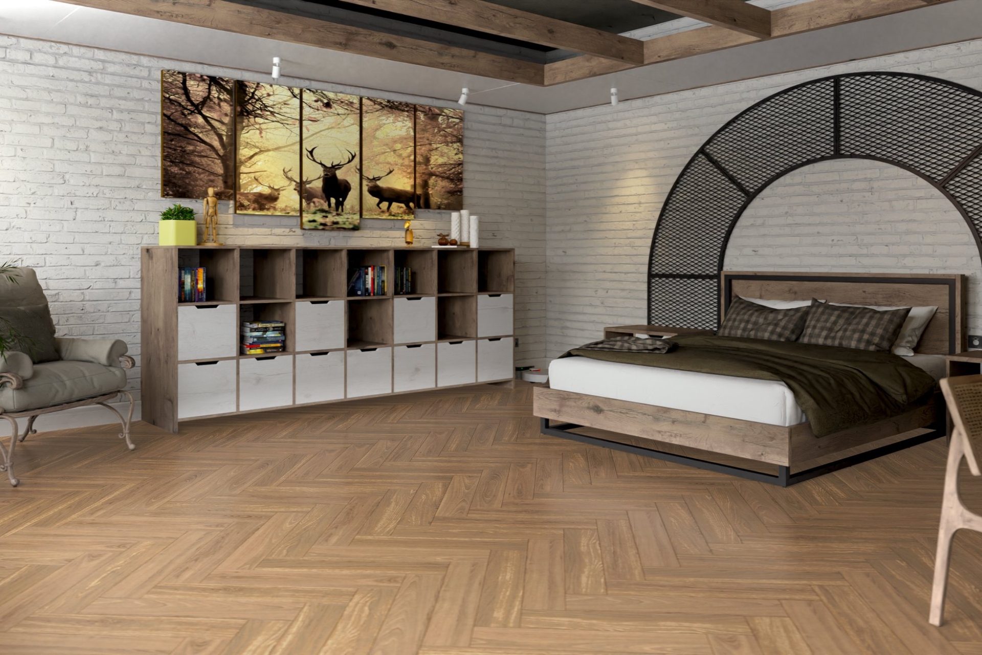 Инженерный паркет «Damy Floor» Натуральный (укладка елочкой) — купить в Орске