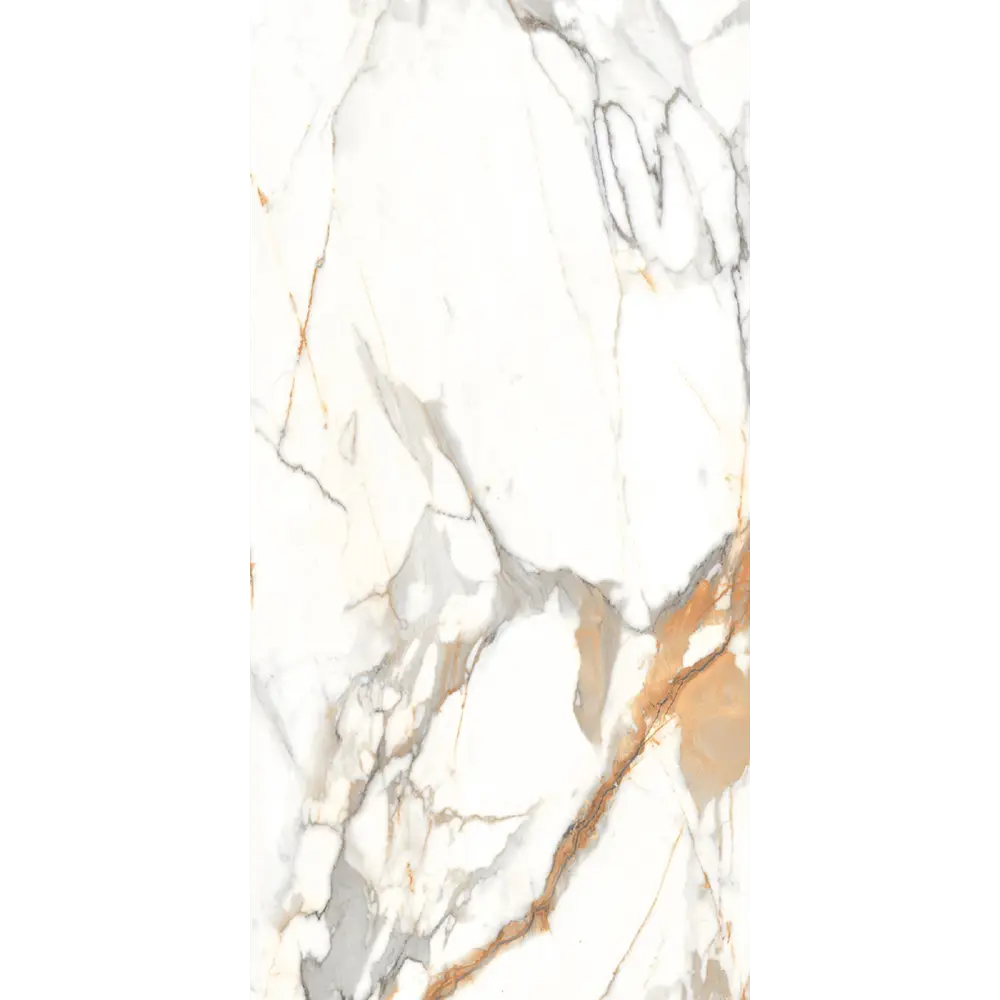 Керамогранит "Sonex" Carrara Volga Glossy полированный 60x120 см 1.44 м2 цвет белый с серо-бежевыми прожилками — купить в Орске