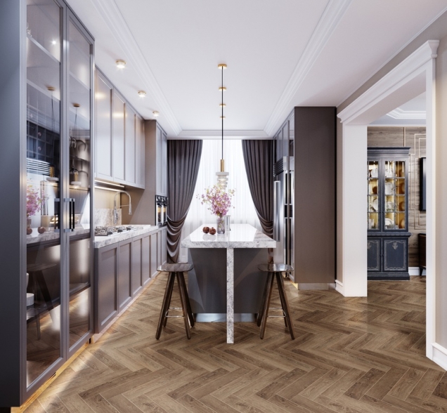 Виниловый ламинат SPC "Cronafloor" Herringbone Дуб Тулуза (640*128*4,5 мм) — купить в Орске